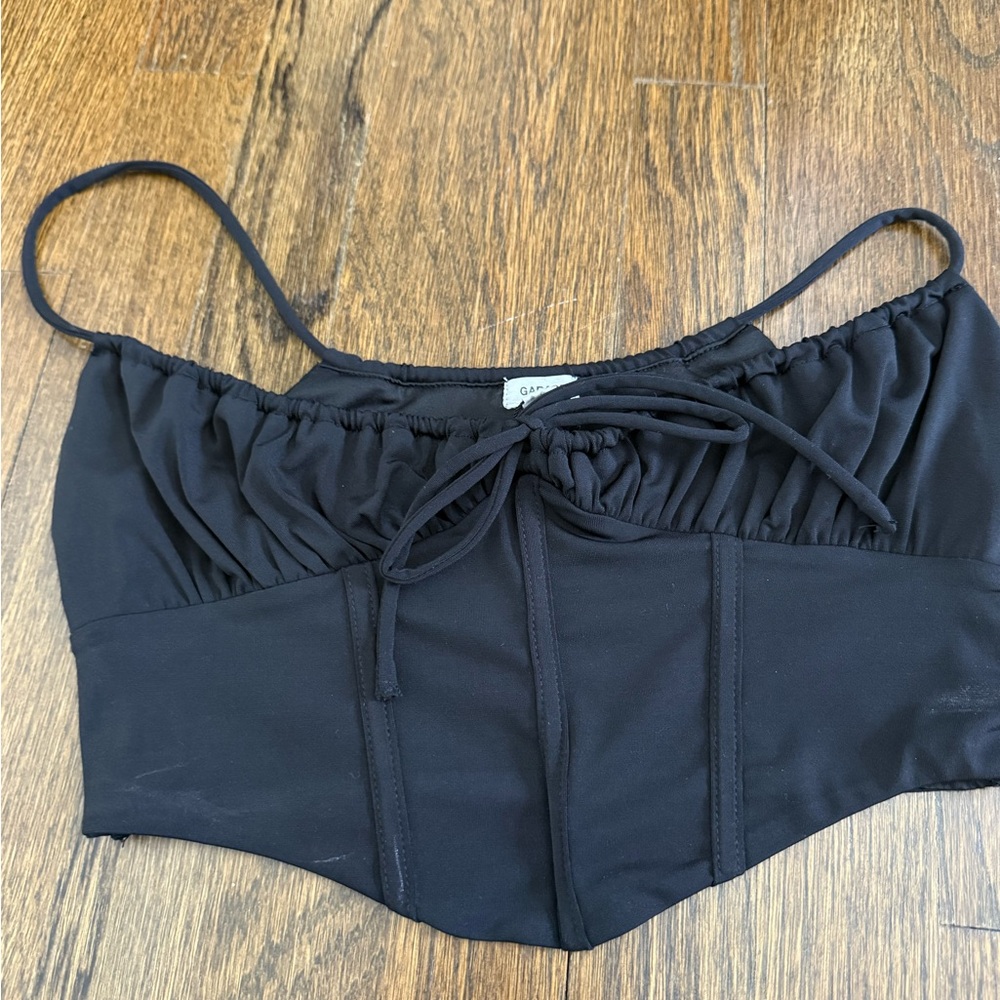 Gap Black Corset-Style Crop Top